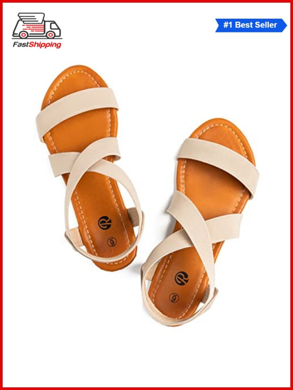 Women's Elastic Cross-Strap Flat Sandals Slip On Open Toe Casual Summer